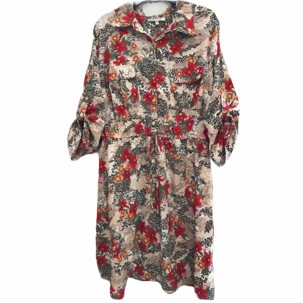 Speed Control Tropical Print Dress Size:3x